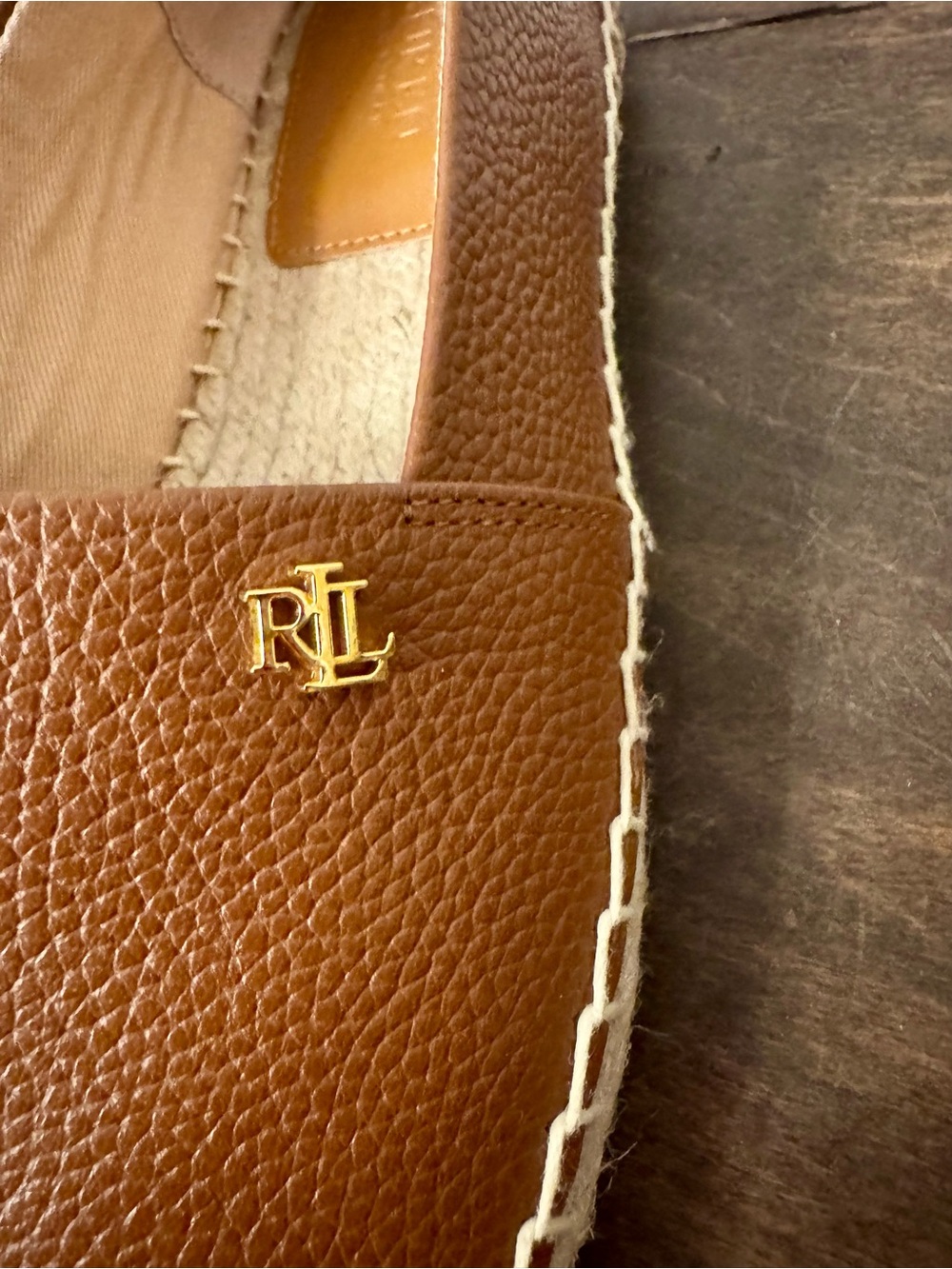 NWOT- Lauren Ralph Lauren Cameryn Leather Espadrilles - Picture 3 of 6